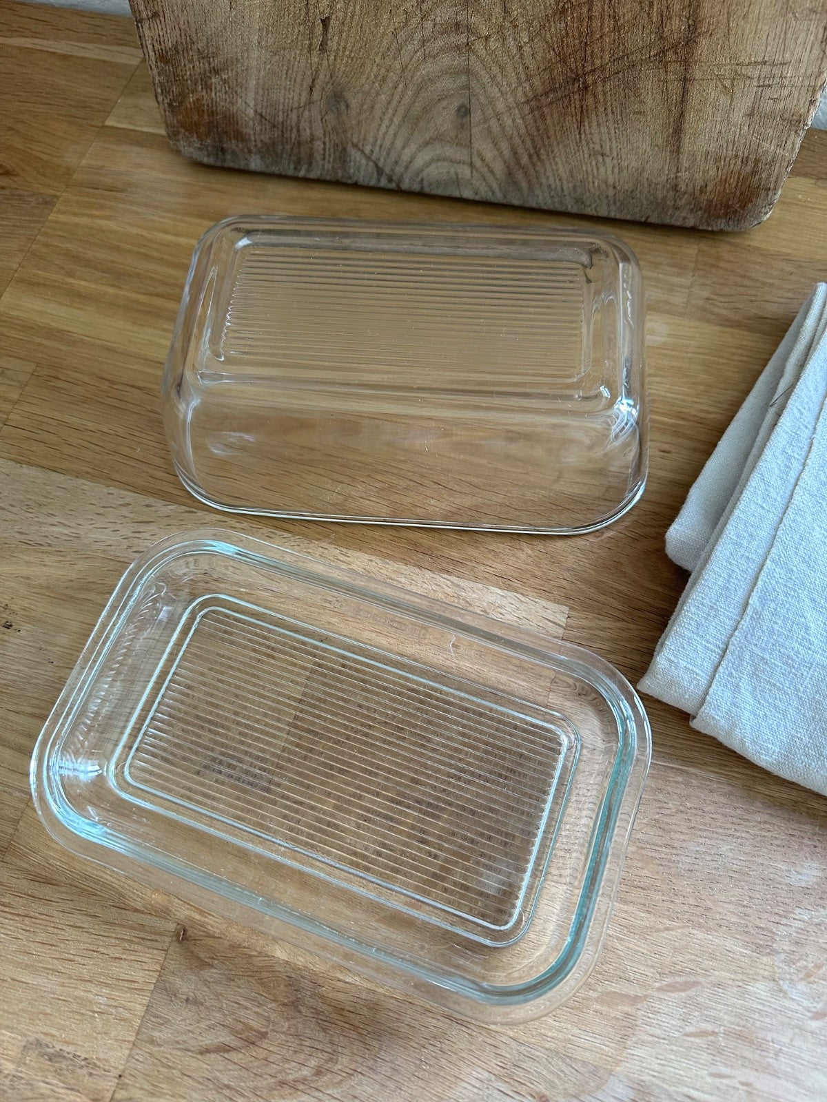 Vintage French Arc Pyrex Heavy Glass Butter Dish with Lid 1960s3