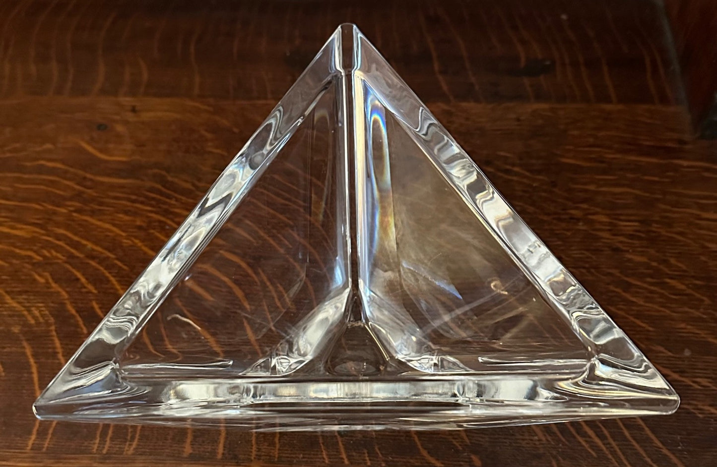 Heavy Lead Crystal Geometric Glass Dish Crystal D'Arques Signed Special Edition1