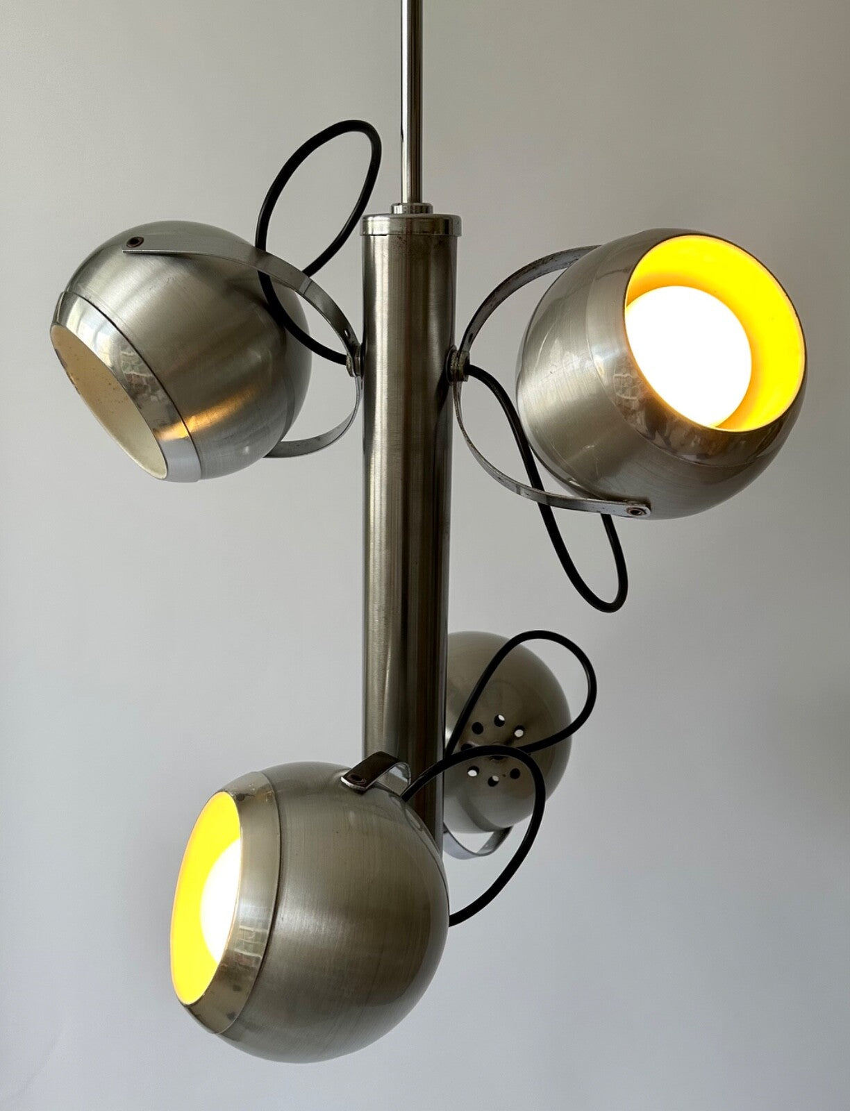 Vintage Space Age Eyeball Ceiling Pendant Lamp Lights Spun Aluminium 70s6