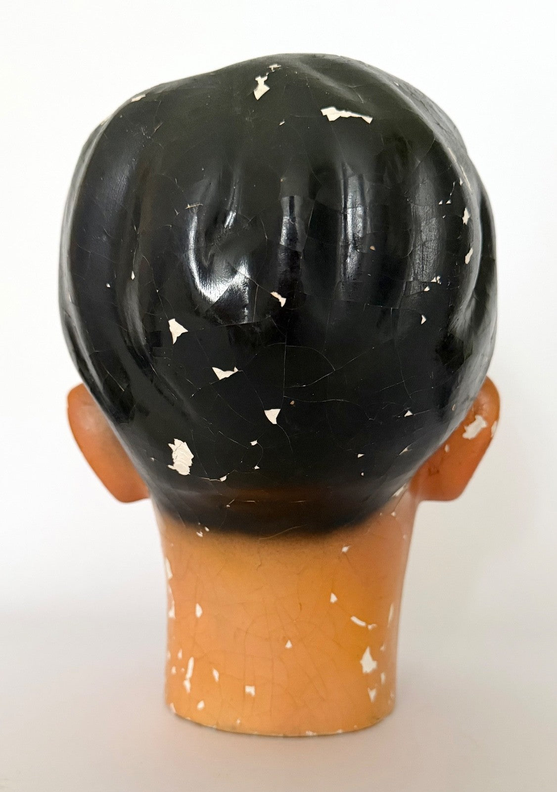 1930s French Shop Dummy Mannequin Head Male Hand Painted Papier Maché4