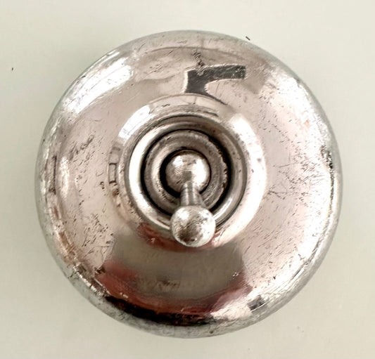 Larger Vintage Ceramic & Aluminium Light Switch Dolly Toggle Deco 2Pole0