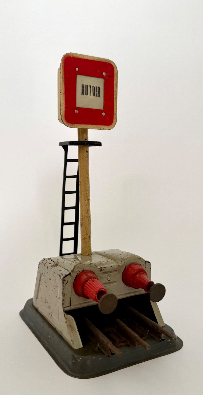 Vintage tinplate JEP model train buffer French railway sign collectable0