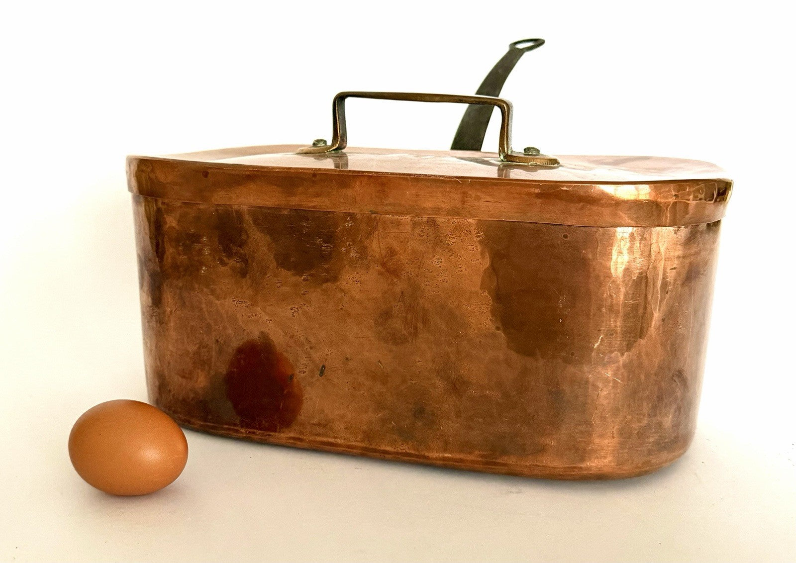 Antique French copper daubière braisière dovetailed handmade 19thC16