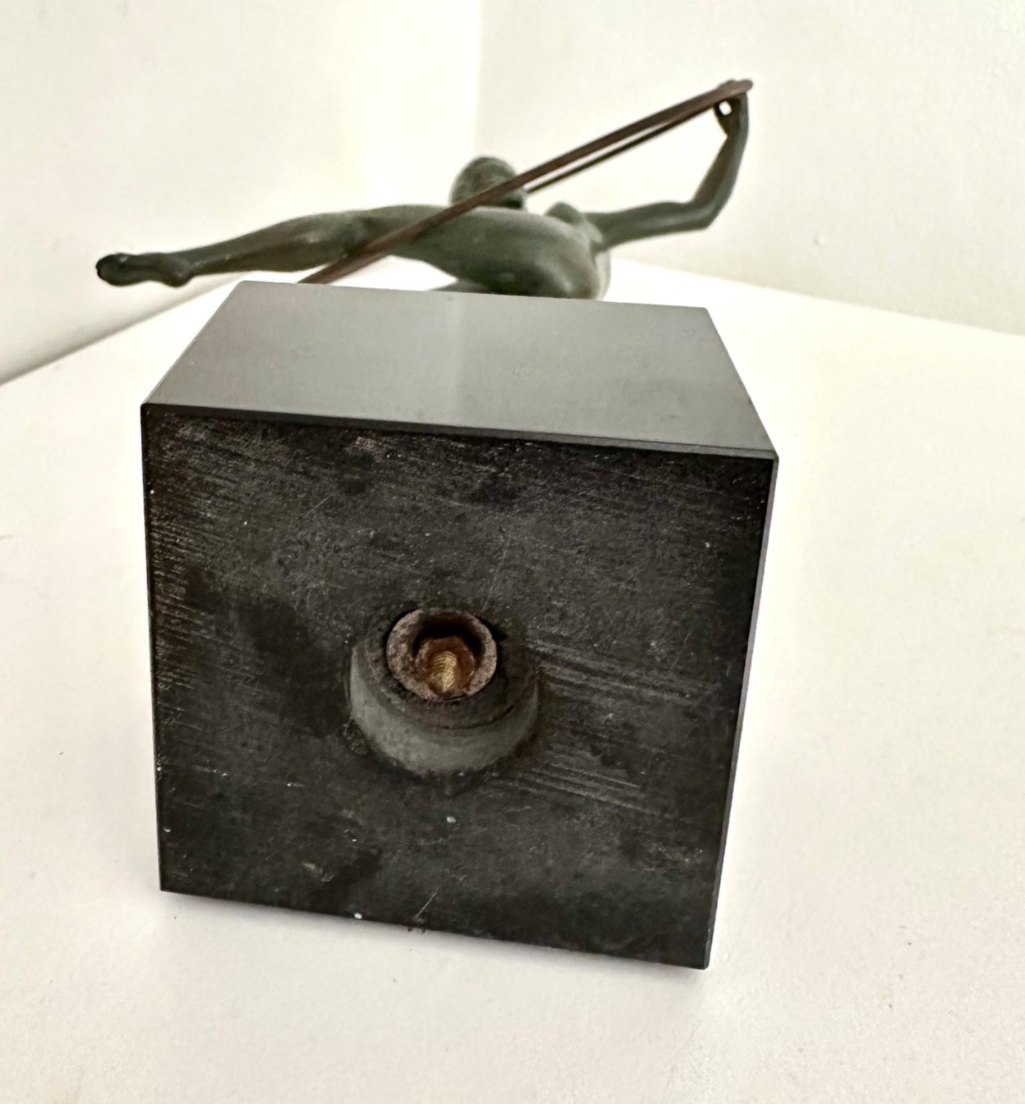 French Art Deco Spelter Sculpture Hoop Girl Marcel Bouraine 1930s Statuette6