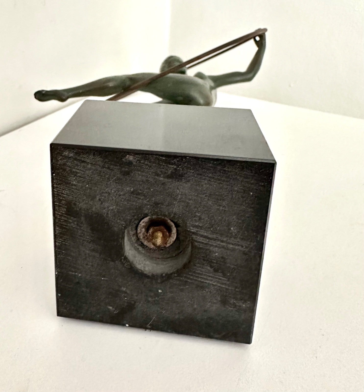 French Art Deco Spelter Sculpture Hoop Girl Marcel Bouraine 1930s Statuette6