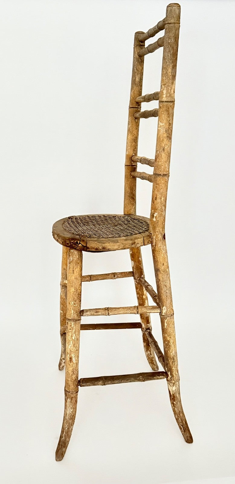 Regency  Child's Correction Chair 1820s Beech Bamboo Effect Original Condition0