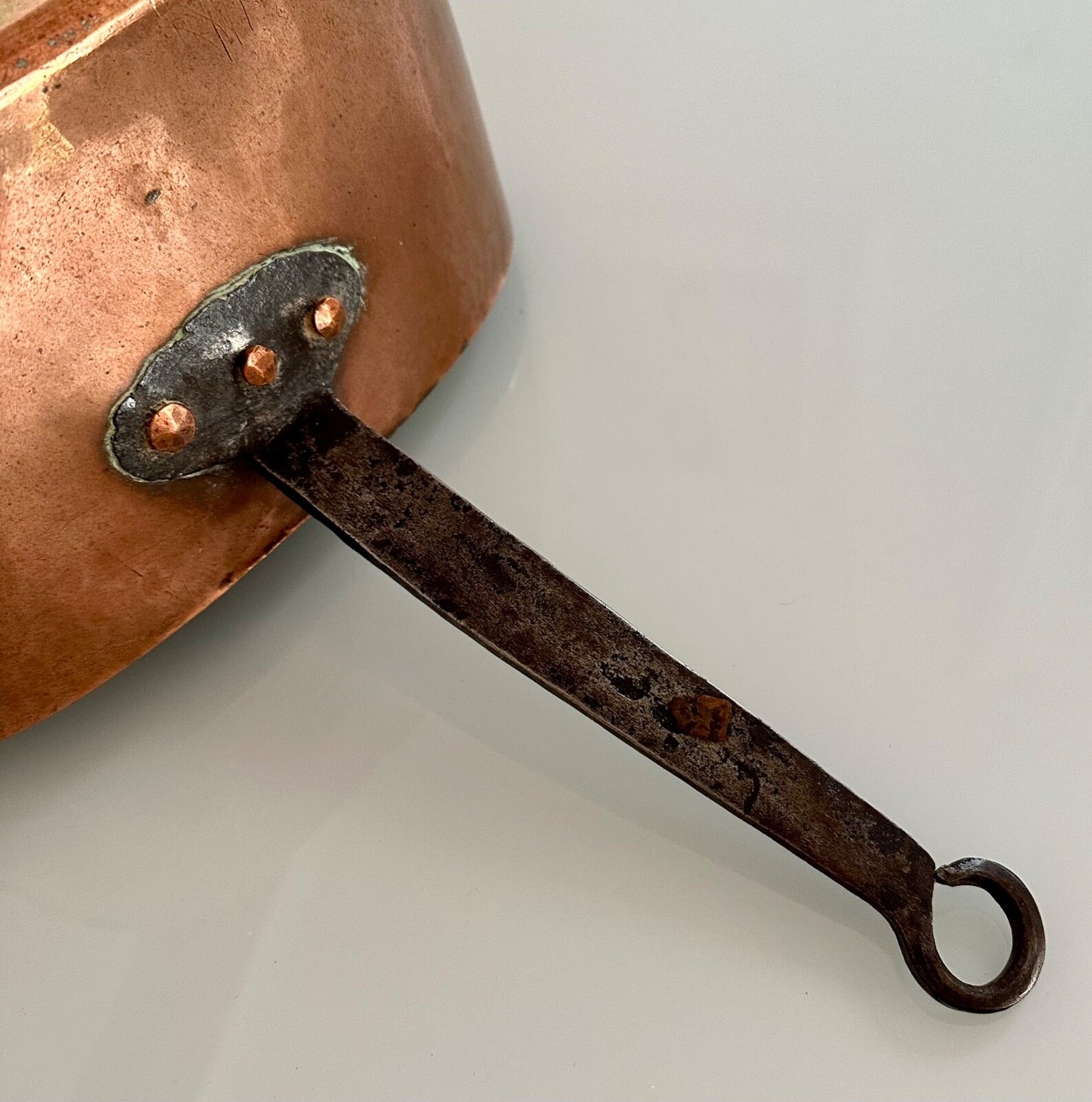 Antique 18thC handmade French copper daubière braisière casserole Dutch oven b8