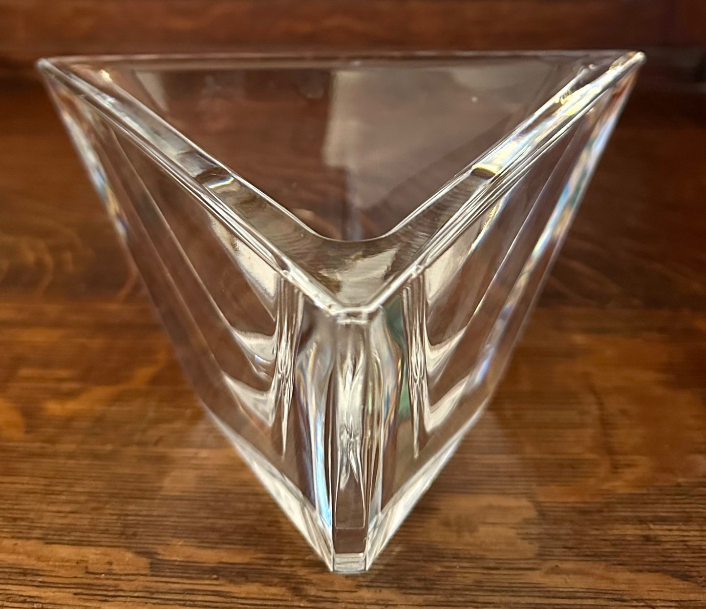 Heavy Lead Crystal Geometric Glass Dish Crystal D'Arques Signed Special Edition2