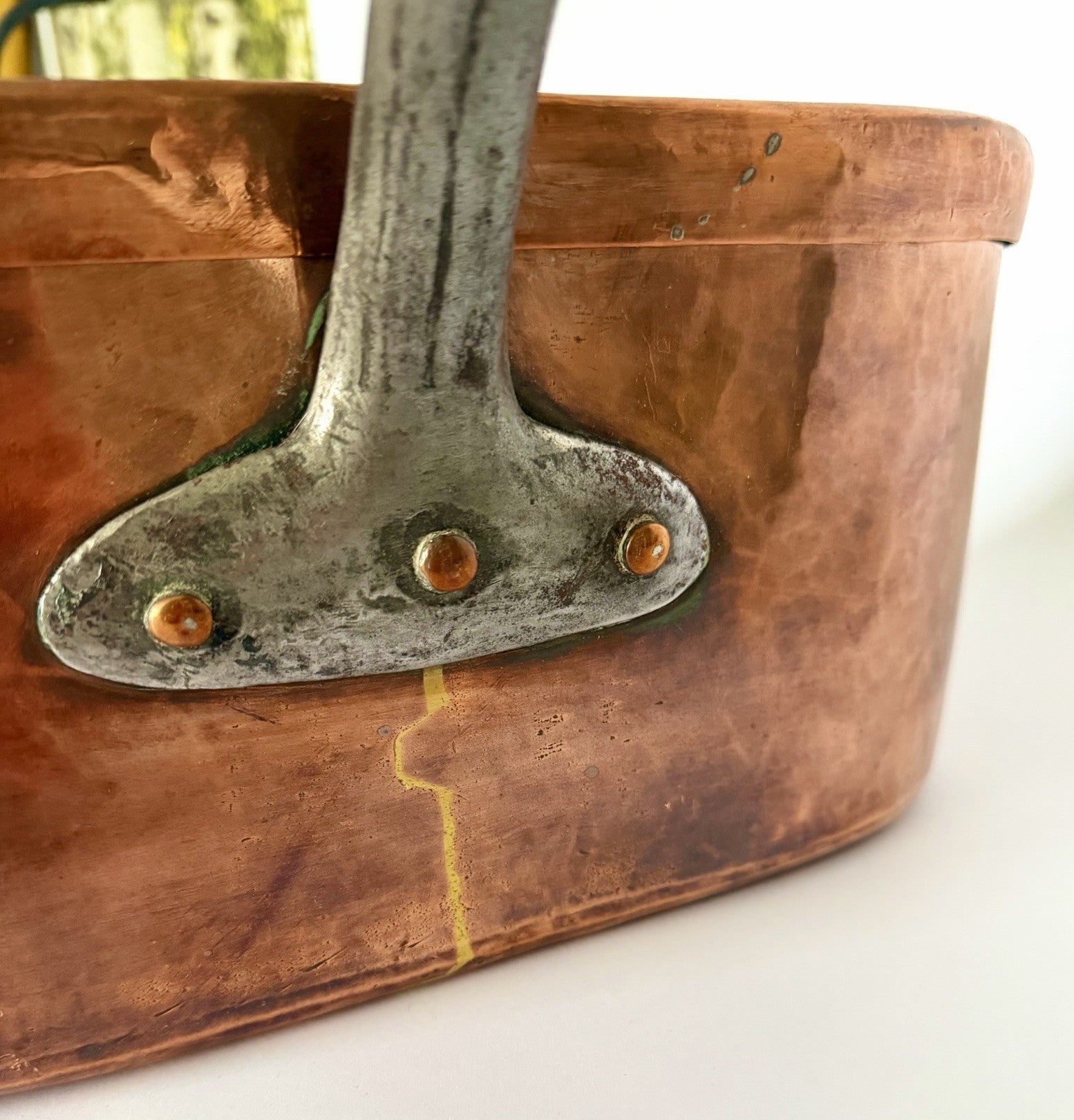 Antique French copper daubière braisière dovetailed handmade 19thC3