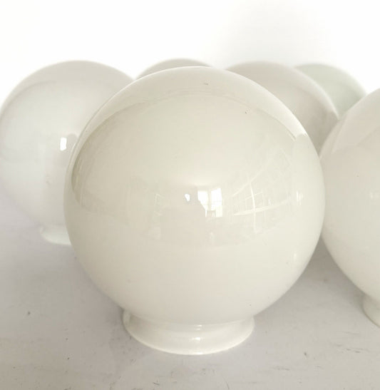 Small Vintage French opaline milk glass globe ceiling light lamp shade 15cm0