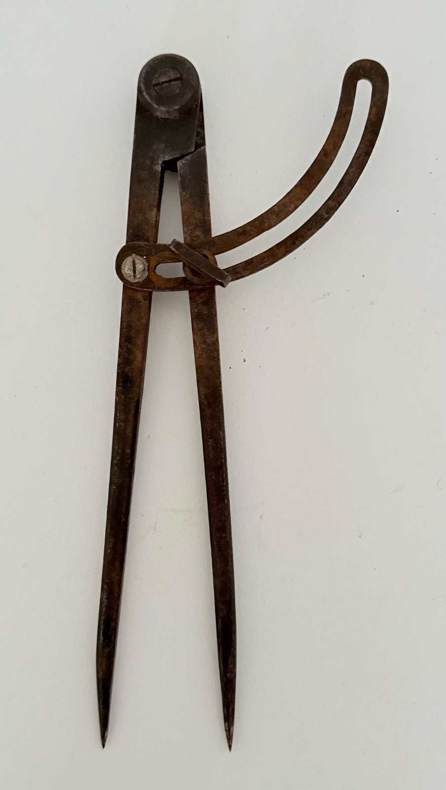Antique French caliper dividers 7" iron geometry architecture technical drawing2