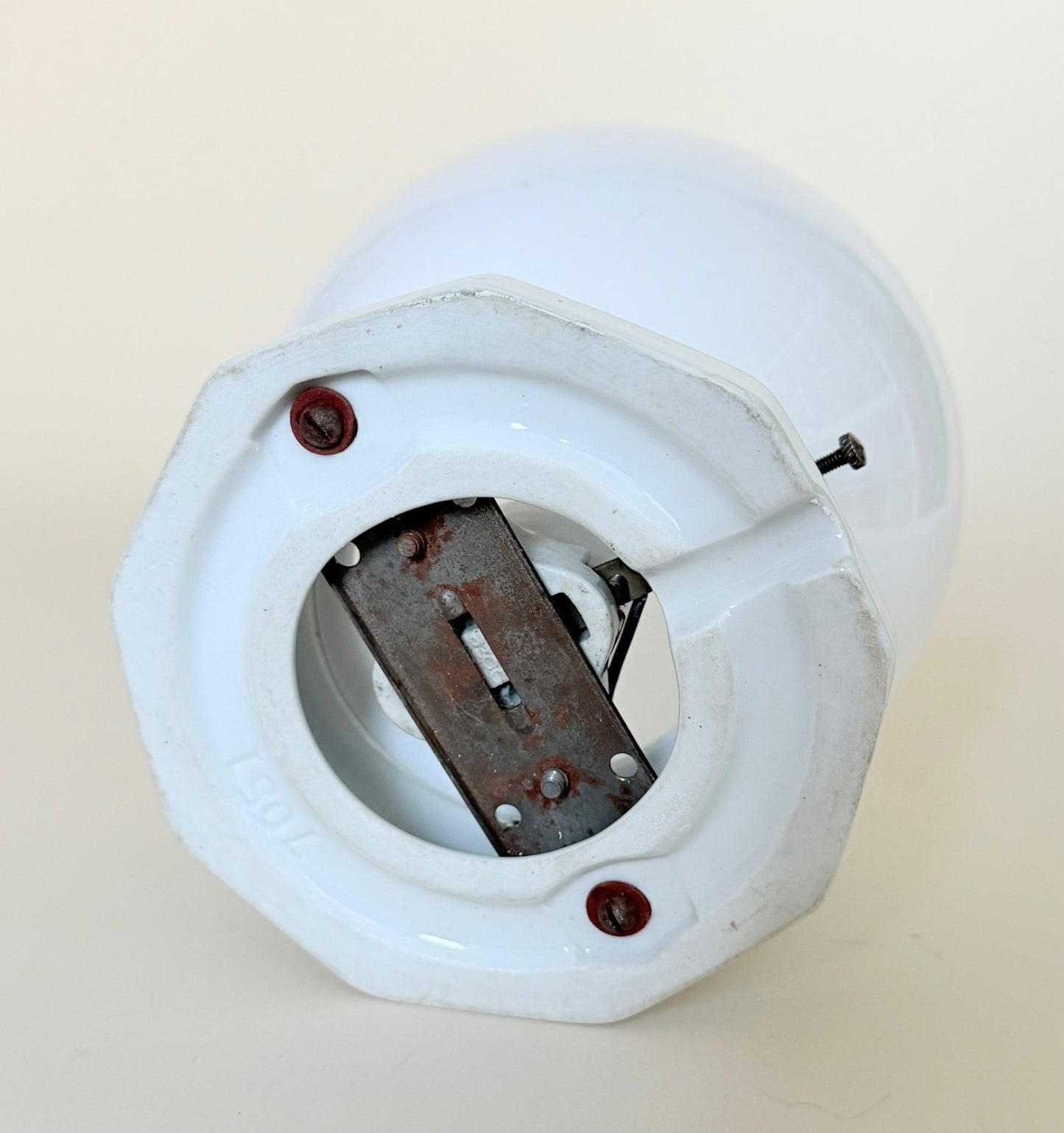Original French Deco vintage ceramic wall light sconce porcelain opaline globe3
