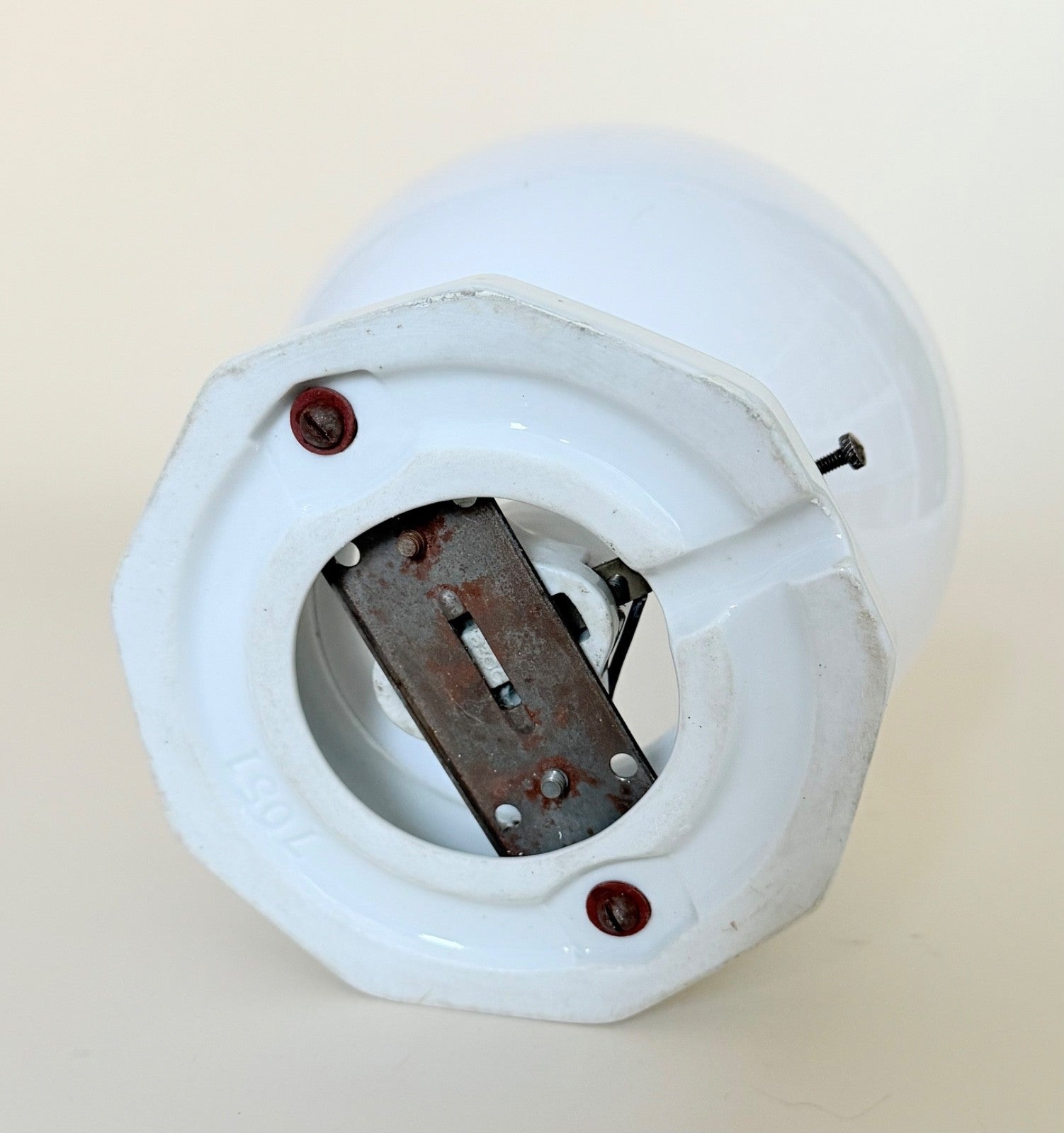 Original French Deco vintage ceramic wall light sconce porcelain opaline globe3