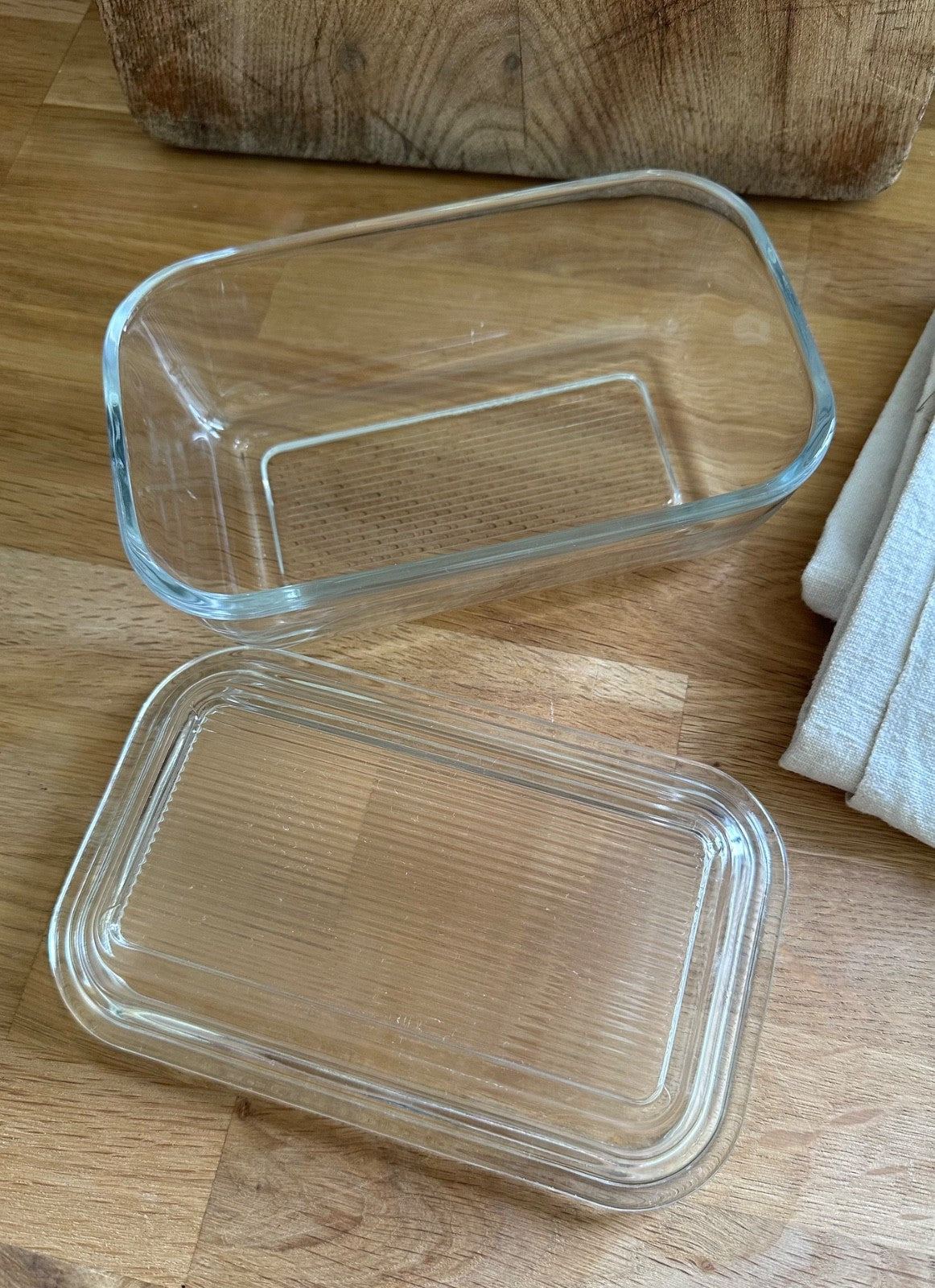 Vintage French Arc Pyrex Heavy Glass Butter Dish with Lid 1960s2