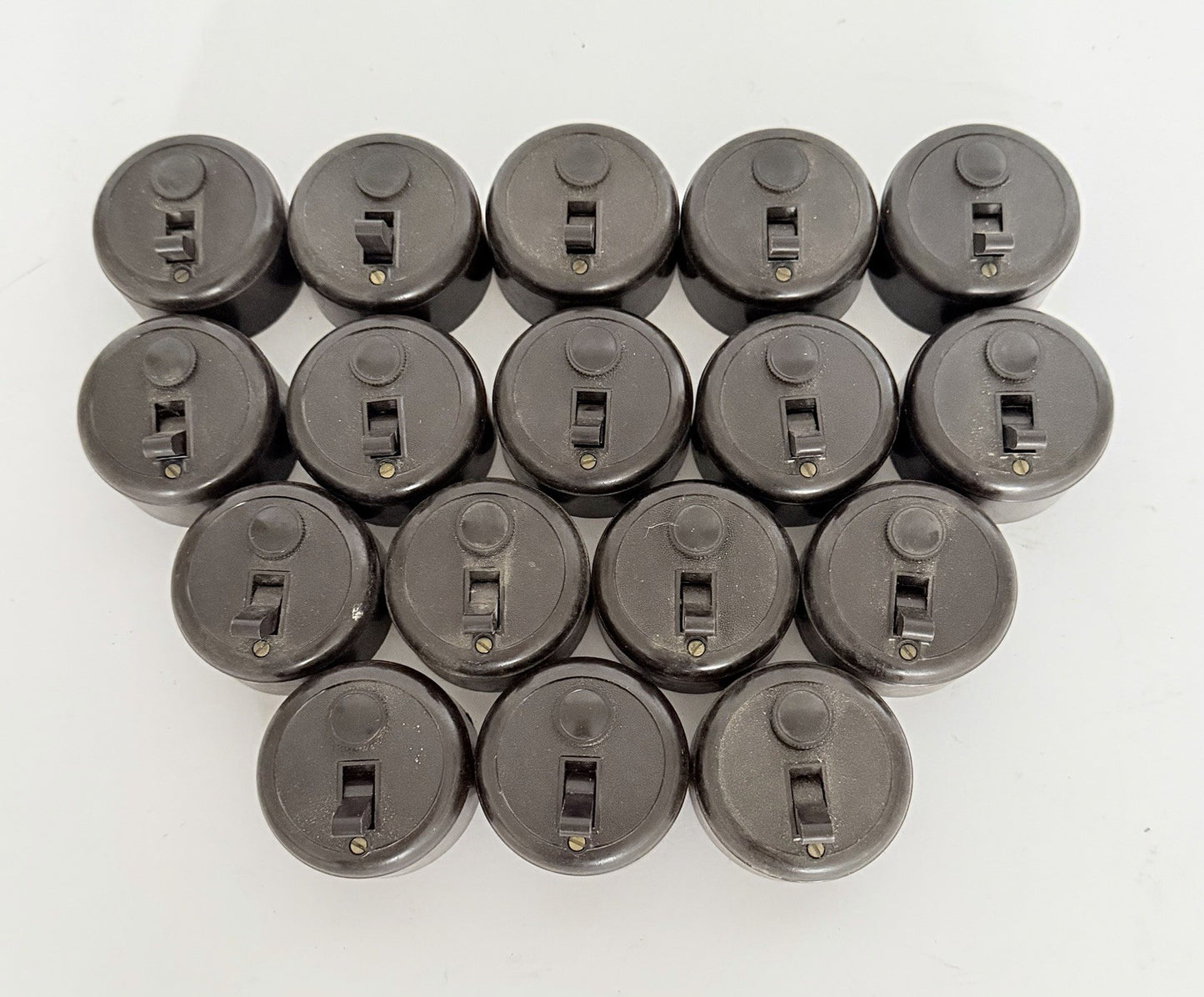 Job Lot 17 Vintage Bakelite Light Switches With Fuses Unused 1950s1