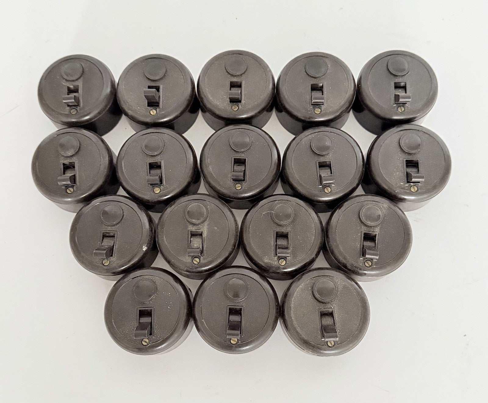 Job Lot 17 Vintage Bakelite Light Switches With Fuses Unused 1950s1