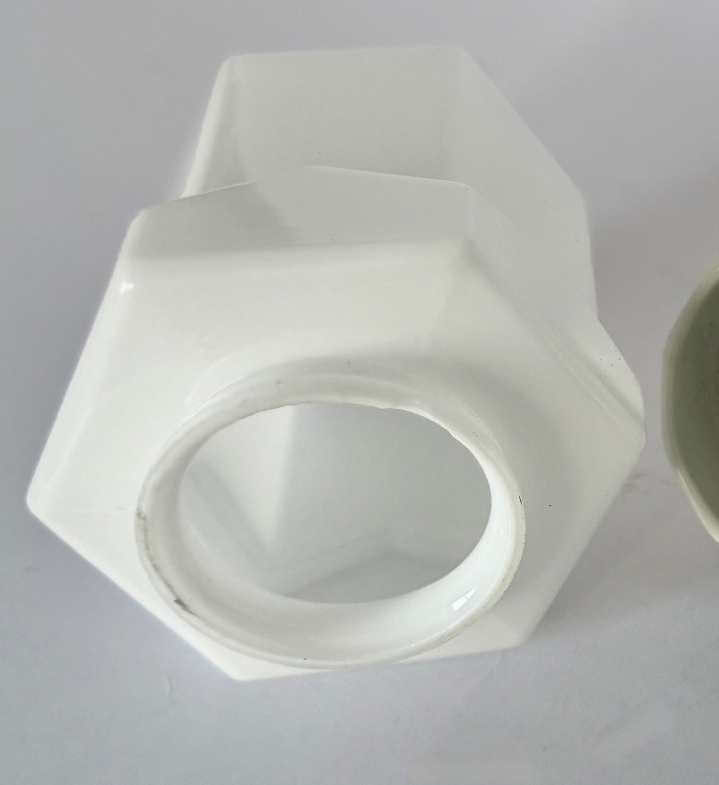 Original French Deco style vintage ceramic wall light sconce porcelain & opaline6