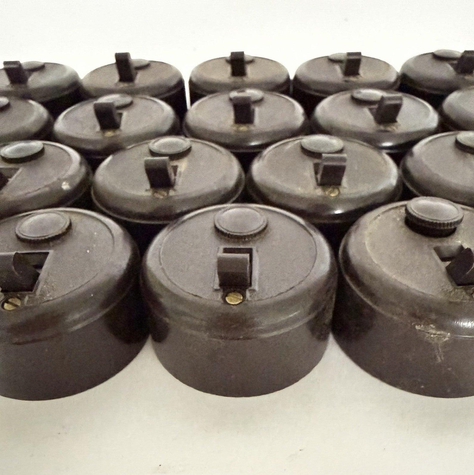 Job Lot 17 Vintage Bakelite Light Switches With Fuses Unused 1950s3