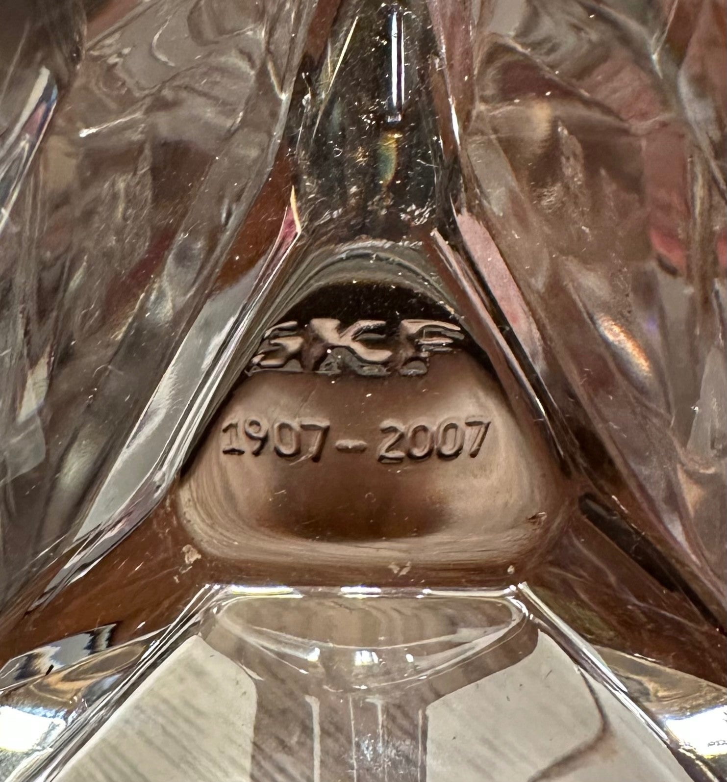 Heavy Lead Crystal Geometric Glass Dish Crystal D'Arques Signed Special Edition6