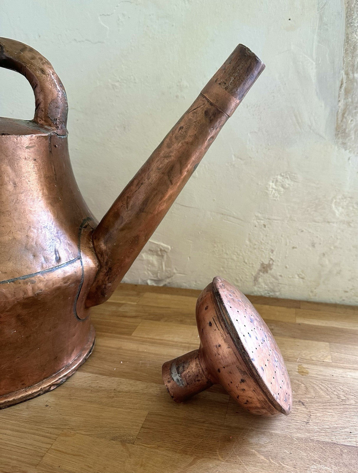 Antique French Hammered Copper Watering Can 1800s Large Rose Garden Arrosoir3