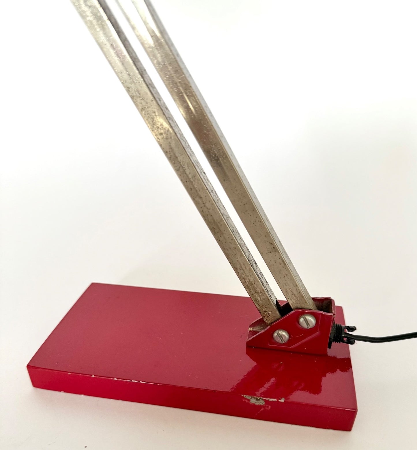 Vintage Pfaffle Desk Lamp 1950s German Mid-Century Adjustable Red Metal Chrome6
