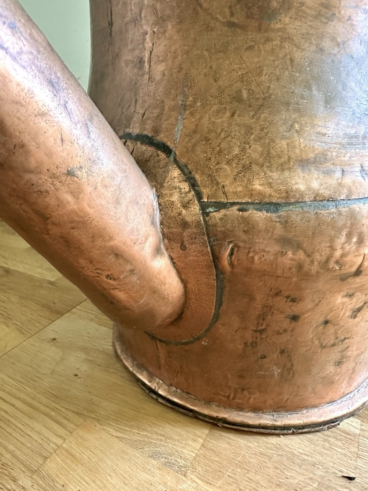 Antique French Hammered Copper Watering Can 1800s Large Rose Garden Arrosoir7