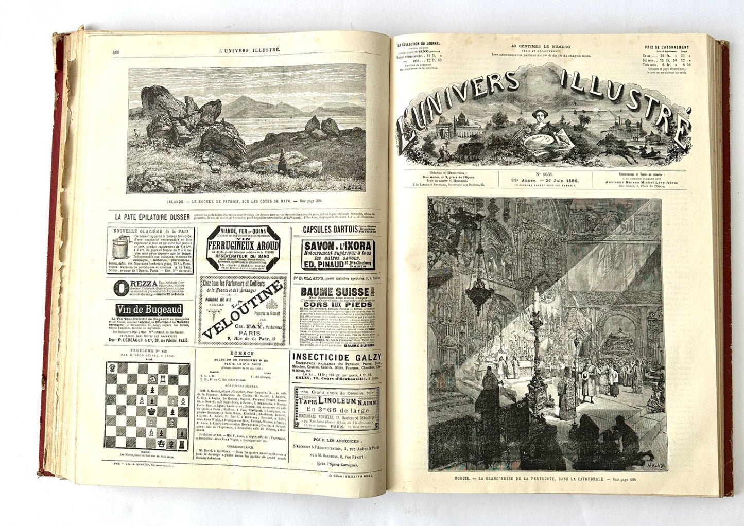 Bound volume L'Univers Illustré 1886 French weekly journal b&w engravings7