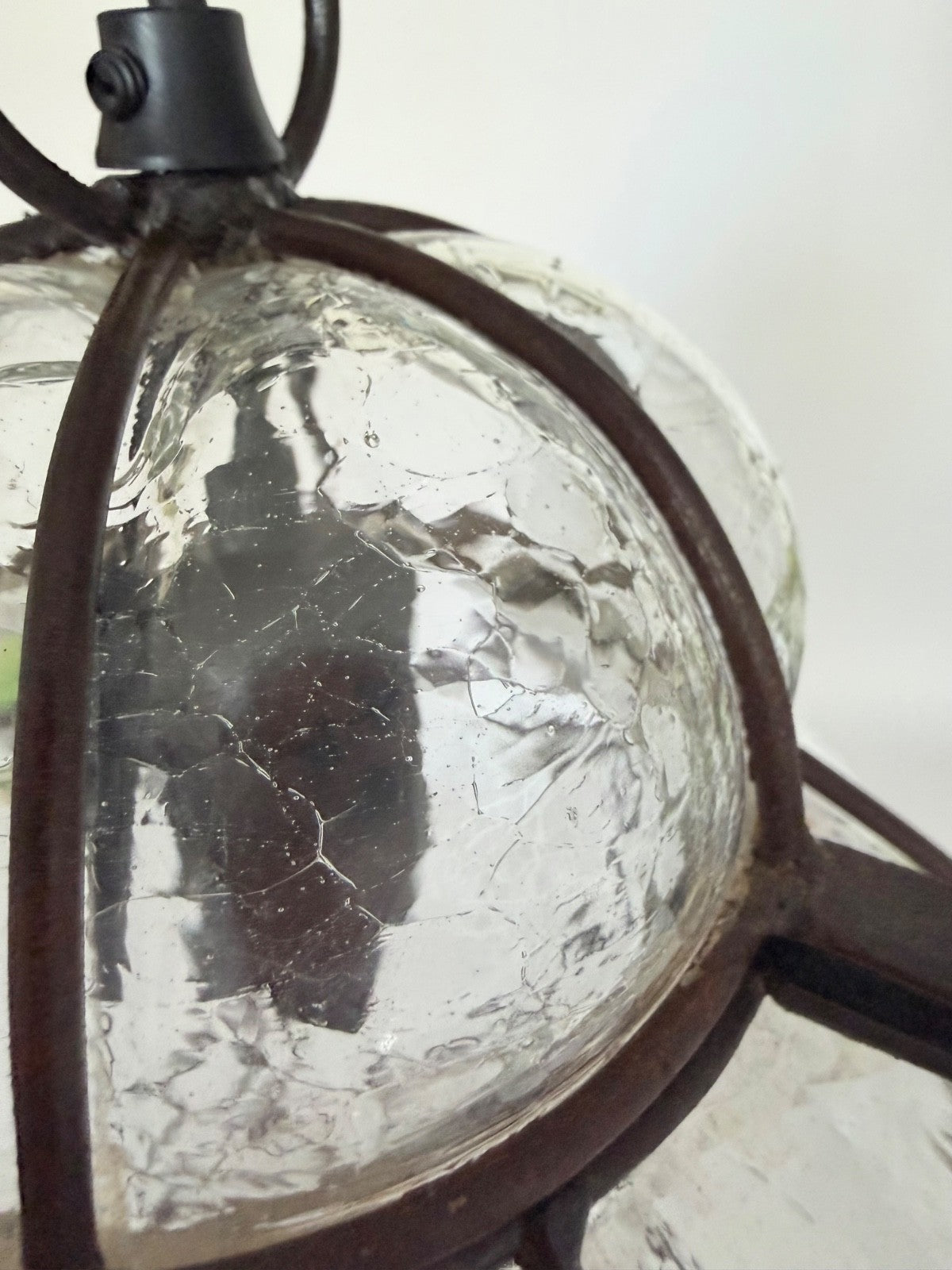 Very large Murano ceiling pendant light blown caged glass handmade 1950s 60s3
