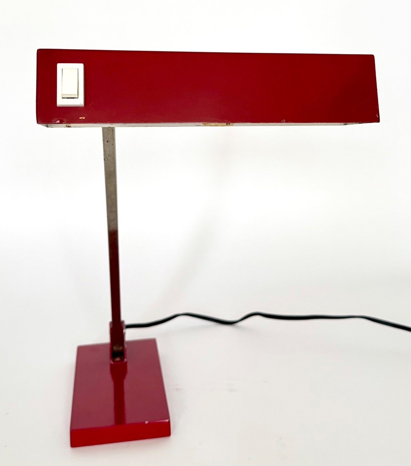 Vintage Pfaffle Desk Lamp 1950s German Mid-Century Adjustable Red Metal Chrome1