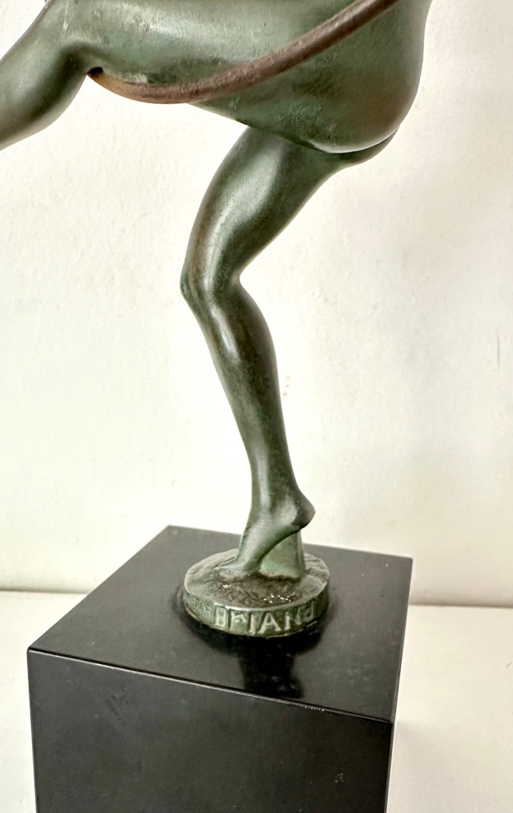 French Art Deco Spelter Sculpture Hoop Girl Marcel Bouraine 1930s Statuette1