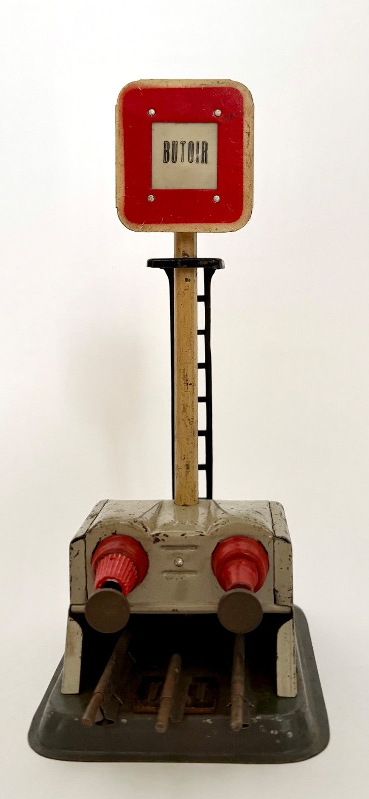 Vintage tinplate JEP model train buffer French railway sign collectable1