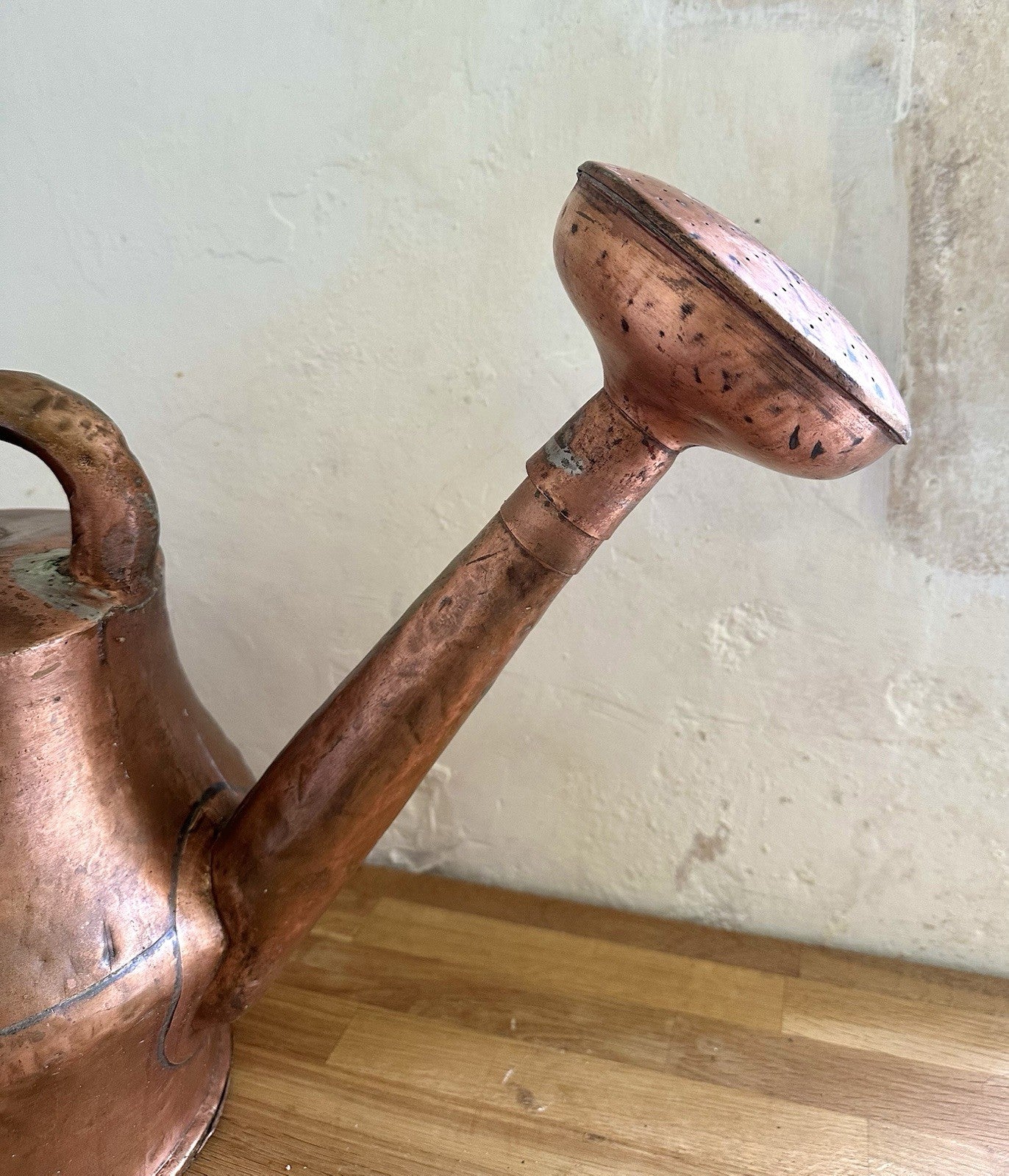 Antique French Hammered Copper Watering Can 1800s Large Rose Garden Arrosoir2