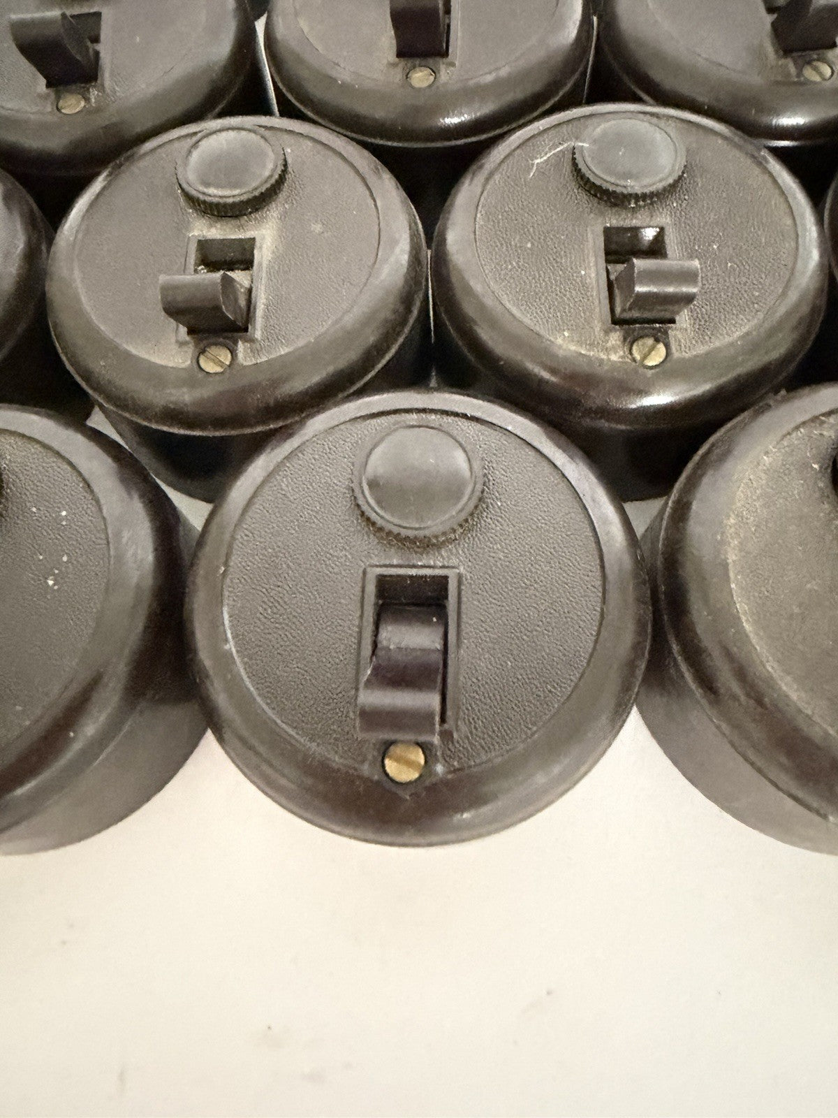 Job Lot 17 Vintage Bakelite Light Switches With Fuses Unused 1950s2