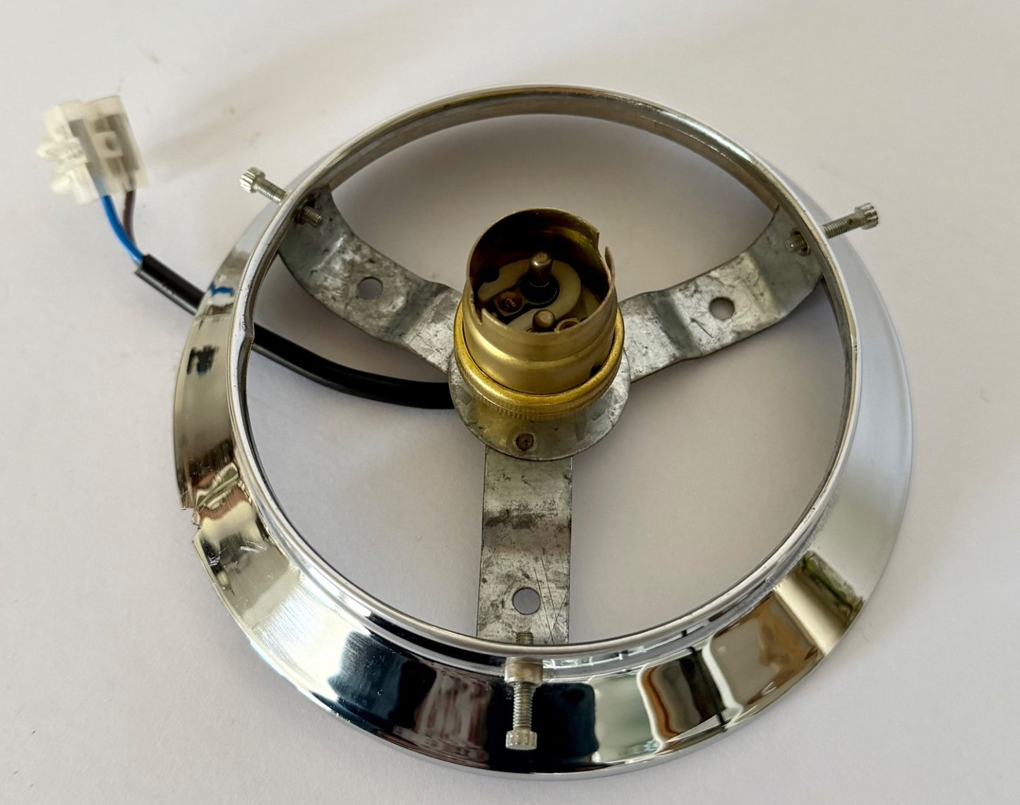 Vintage French Deco globe ceiling light faceted frosted glass chrome fittings5
