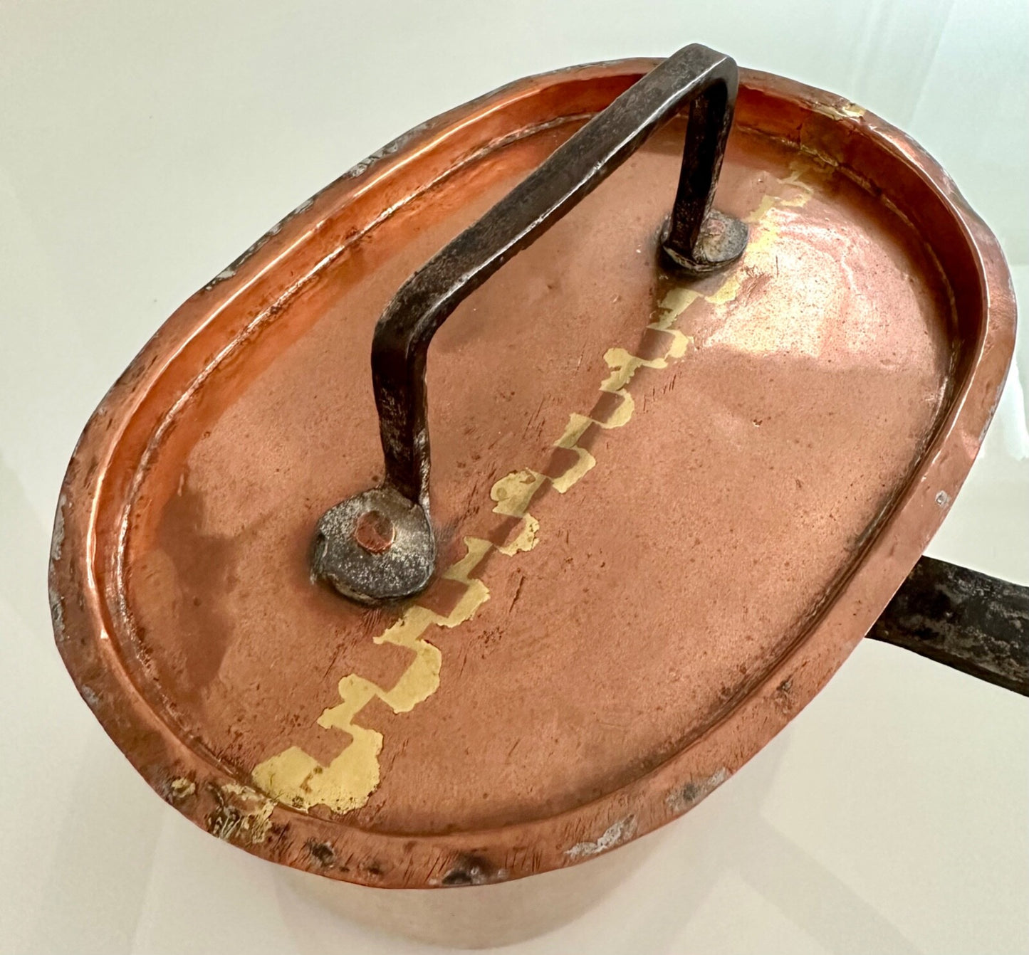 Antique 18thC handmade French copper daubière braisière casserole Dutch oven b3
