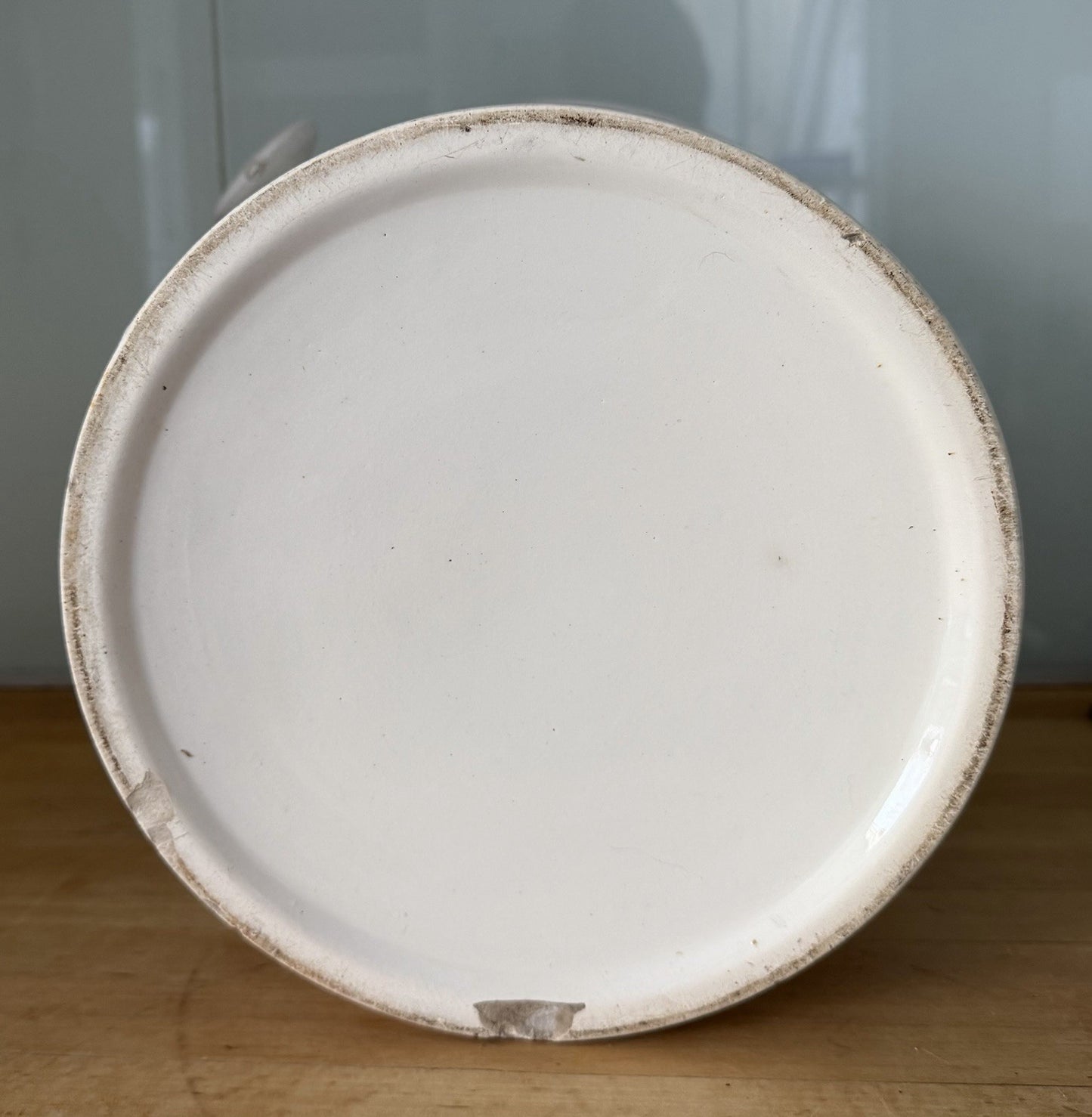 Large Antique Edwardian Ironware Slop Bucket White Stoneware Earthenware Handled6